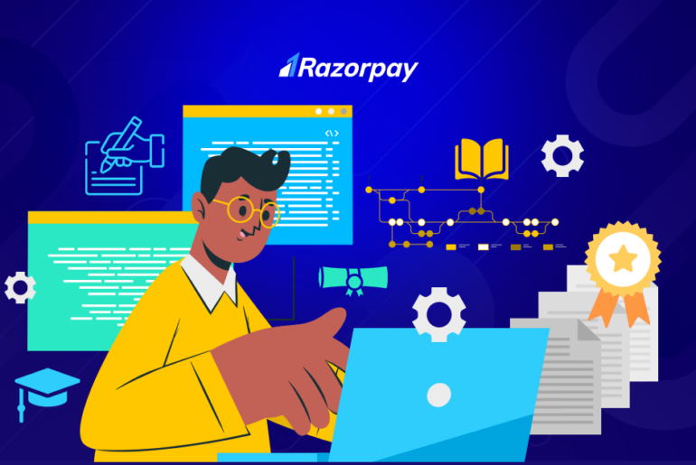Blog banner image depicting a techie working to get certification